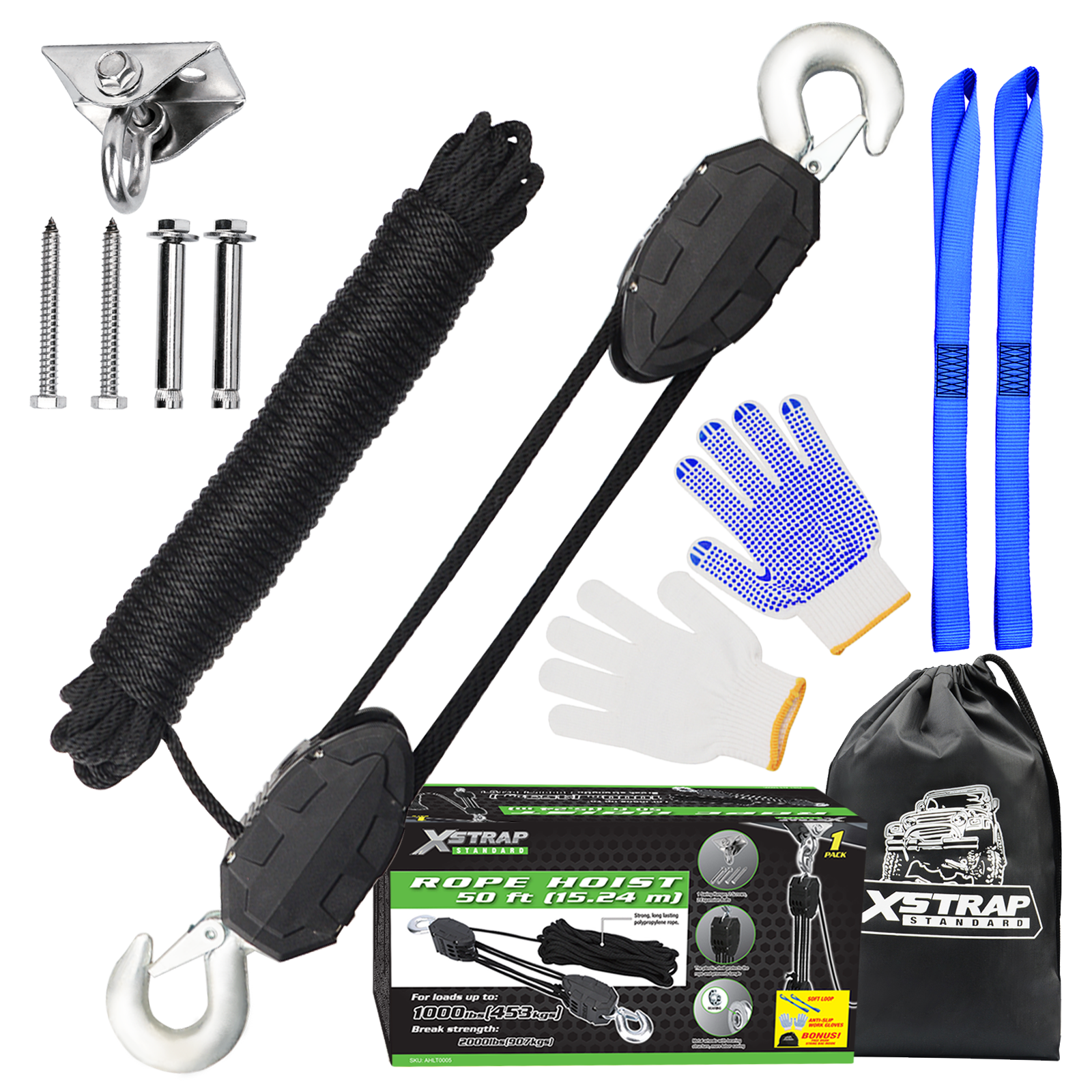 Xstrap AHLT0005 Sistem Takal Pengangkat Tali 50 Kaki 1000LB