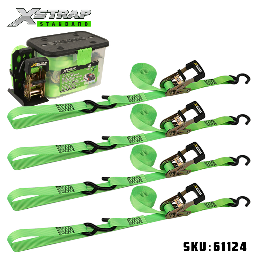 Xstrap 61124 1” x 14’ Tali Pengikat Ratchet 4PK dengan Gelung Lembut500lb SWL