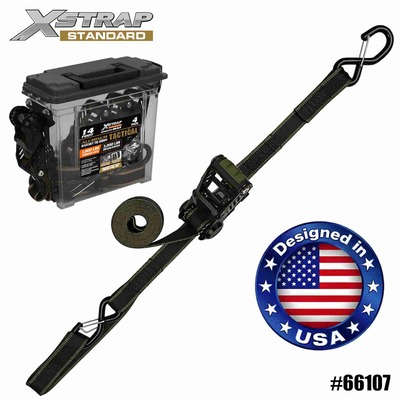 Xstrap 66107 1-1/4” x 14’ 4PK Aluminium Ratchet Tie Down 1000lb SWL