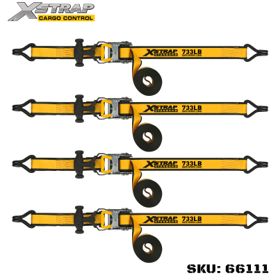Xstrap 66111 1-1/2” x 16’ 4PK T Pemegang Ikat Ratchet Turun 1100lb SWL