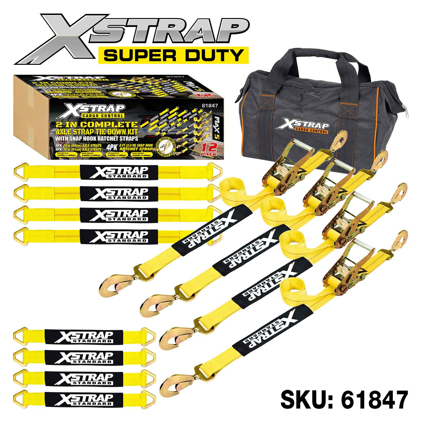 Xstrap 61847 12PK 2 Inci Kit Pengikat Tali Alex Lengkap 3,300lb SWL