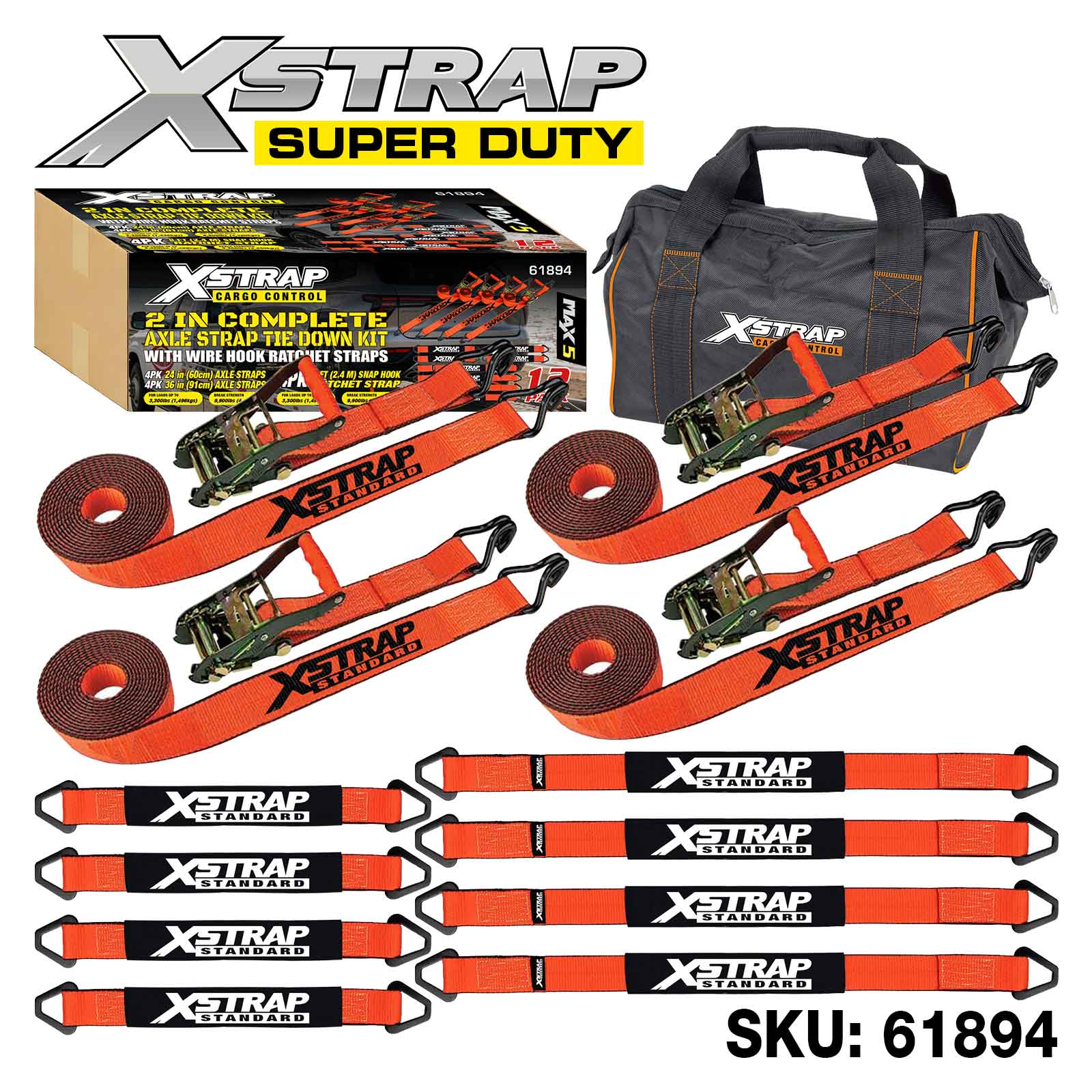 Xstrap 61894 Kit Pengikat Tali Alex Lengkap 12PK 2 Inci 3,300lb SWL