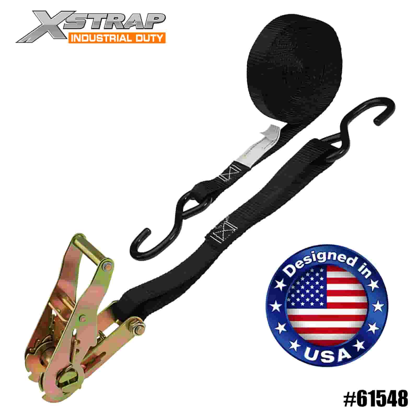 Xstrap 61548 1” x 6’ Tali Ratchet ATV & AUV dengan Cangkuk S 833lb SWL